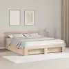 Image de Cadre De Lit Avec Tête De Lit Marron 180 X 200 Cm Pin Massif Vidaxl