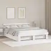 Image de Cadre De Lit Avec Tête De Lit Blanc 180 X 200 Cm Pin Massif Vidaxl