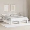 Image de vidaXL Cadre de lit avec tête de lit Blanc 180 x 200 cm Pin massif 3382266