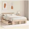 Image de Vidaxl cadre de lit avec tête de lit marron 140 x 190 cm pin massif