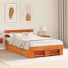 Image de vidaXL Lit en bois de pin massif avec tiroirs - Marron ciré - 140 x 190 cm - Un meuble comfy pour la chambre 3382282