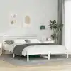 Image de Cadre De Lit Avec Tête De Lit Blanc 160 X 220 Cm Pin Massif Vidaxl
