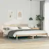 Image de Cadre De Lit Avec Tête De Lit Marron 180 X 220 Cm Pin Massif Vidaxl