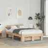 Image de Cadre De Lit Avec Tête De Lit Marron 140 X 190 Cm Pin Massif Vidaxl