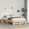 Image de vidaXL Cadre de lit avec tête de lit Marron 140 x 190 cm Pin massif 872488