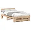 Image de Vidaxl cadre de lit avec tête de lit marron 140 x 190 cm pin massif