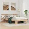 Image de vidaXL Cadre de lit avec tête de lit Marron 90 x 200 cm Pin massif 872710
