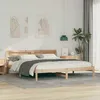 Image de vidaXL Cadre de lit avec tête de lit Marron 180 x 200 cm Pin massif 872767