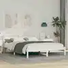Image de Cadre De Lit Avec Tête De Lit Blanc 160 X 200 Cm Pin Massif Vidaxl