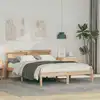 Image de Cadre De Lit Avec Tête De Lit Marron 140 X 190 Cm Pin Massif Vidaxl