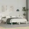 Image de Cadre De Lit Blanc 140 X 190 Cm Bois Massif En Pin Vidaxl