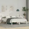 Image de vidaXL Cadre de lit Blanc 140 x 190 cm Bois massif en pin 872825