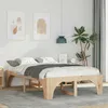 Image de vidaXL Cadre de lit Marron 140 x 190 cm Pin massif 872992