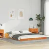 Image de vidaXL Cadre de lit Brun cire 140 x 210 cm Pin massif 873354