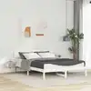 Image de Cadre De Lit Avec Tête De Lit Blanc 150 X 200 Cm Pin Massif Vidaxl