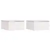 Image de Vidaxl table de chevet avec tiroir 2 pcs blanc 37 x 35 x 18,5 cm