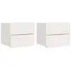 Image de Vidaxl table de chevet 2 pcs blanc 39 x 34 x 33 cm bois de pin massif