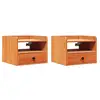 Image de Vidaxl table de chevet avec tiroir 2 pcs brun 38 x 36 x 29,5 cm