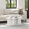 Image de Table Basse Blanc 80 X 39,5 X 33,5 Cm Bois Massif En Pin Vidaxl