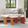 Image de Table Basse 2 Pcs Brun Cire Bois Massif En Pin Vidaxl