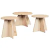 Image de Table basse en bois massif - vidaXL - 49x49x30 cm - Naturel - Bois de pin - Ronde - Style rustique - Assemblage requis