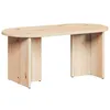 Image de Table basse ovale en bois de pin - vidaXL - Naturel - 80x395x35 cm - Bois de pin massif - Design minimaliste