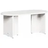 Image de Table basse ovale en bois de pin - vidaXL - Blanc - 80x395x35 cm - Bois de pin massif - Design minimaliste