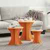 Image de Table Basse 3 Pcs Brun Cire Vidaxl
