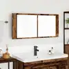 Image de Cabinet Miroir Led Avec Étagère Bois Ancien 100 X 12 X 45 Cm Vidaxl
