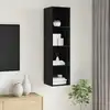 Image de Ensemble Meuble Tv Montage Mural Chêne Noir 37 X 37 X 142,5 Cm Vidaxl