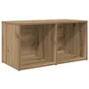 Image de Meuble TV en bois dingénierie - vidaXL - Chêne artisanal - Rectangulaire - 35x72x37 cm - Rangement modulaire