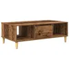 Image de Table basse rectangulaire - vidaXL - Bois dingénierie - Bois Ancien - 1035 x 60 x 35 cm - 2 étagères incluses