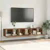 Image de Ensemble Meuble Tv Montage Mural 3 Pcs Marron 60 X 30 X 30 Cm Vidaxl