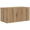 Image de Meuble TV mural - vidaXL - 60x30x30 cm - Marron - Bois dingénierie - Étagères intégrées - 2 portes - Montage mural