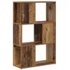 Image de Meuble TV mural - vidaXL - 60x24x94 cm - Bois dingénierie - Marron - 6 étagères - Effet vieilli - Économie despace