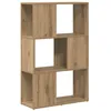 Image de Meuble TV mural - vidaXL - Marron - 60x24x94 cm - Bois dingénierie - 4 étagères - Assemblage requis - Étagère cubby