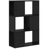 Image de Meuble TV mural - vidaXL - Noir - 60x24x94 cm - Bois dingénierie - 4 étagères - Assemblage requis - Design moderne