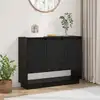 Image de Buffet Chêne Noir 97 X 29 X 75 Cm Bois D'ingénierie Vidaxl