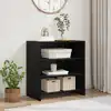 Image de Buffet Noir 70 X 41 X 75 Cm Bois D'ingénierie Vidaxl