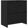 Image de Buffet en bois rustique - vidaXL - Chêne noir - 70x41x75 cm - Bois dingénierie - 4 portes - Montage au sol