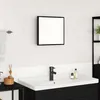 Image de Miroir salle de bain LED noir style scandinave 40 x 37 cm avec étagères et éclairage multicolore