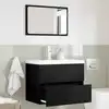 Image de Ensemble De Mobilier De Salle De Bain 2 Pcs Chêne Noir Vidaxl