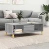 Image de Table basse - vidaXL - 876194 - Bois dingénierie patiné - Portes pivotantes 90° - Pieds coniques beige