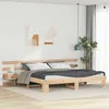 Image de vidaXL Lit 180 x 200 cm avec tables de chevet intégrées en bois de pin massif tête de lit murale pas besoin de sommier 3385679