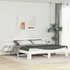 Image de Cadre De Lit Avec Tête De Lit Blanc 180 X 200 Cm Pin Massif Vidaxl