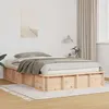 Image de vidaXL Cadre de lit Marron 140 x 190 cm Bois de pin massif 3385721