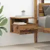 Image de Table De Nuit Flottante Avec Tiroir Bois Ancien 40 X 31 X 28 Cm Vidaxl