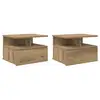 Image de Vidaxl table de nuit flottante 2 pcs chêne artisanal 40 x 31 x 28 cm