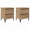 Image de Vidaxl cabinet de chevet 2 pcs chêne artisanal 40 x 35 x 50 cm