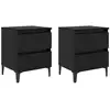 Image de Vidaxl cabinet de chevet 2 pcs chêne noir 40 x 35 x 50 cm